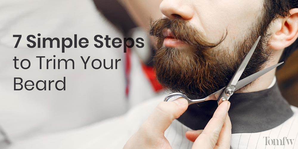 trimming beard with scissors