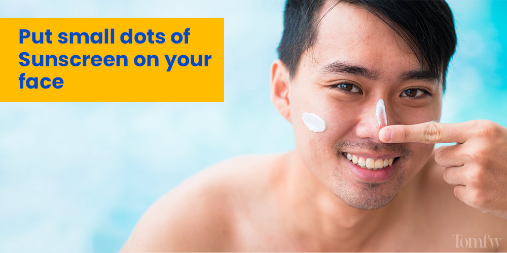 sunscreen on face